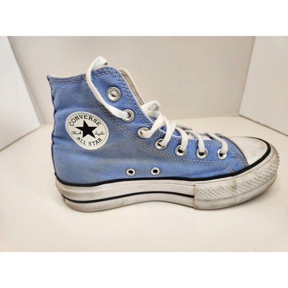 Converse All Star Shoes Women's 5.5 Light Blue Lift Platform Chuck Taylor - Picture 7 of 9